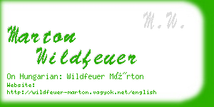 marton wildfeuer business card